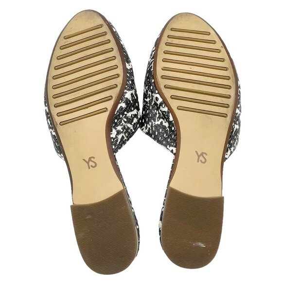 Yosi Samra Parker Mules Gray Snake Embossed Leather Open Back Flats Size 7 - Picture 15 of 16